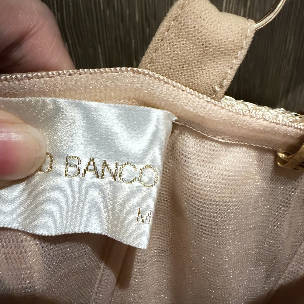 bronx and banco Strapless Beige Floral Lace Evening Dress - Picture 7 of 15